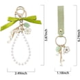 thumbnail image 7 of 2Pcs Cute Lily Sakura Flower Keychains Wristlet for Women, Pearl Key Chains for Car Keys Bow Keychain Accessories, 7 of 7