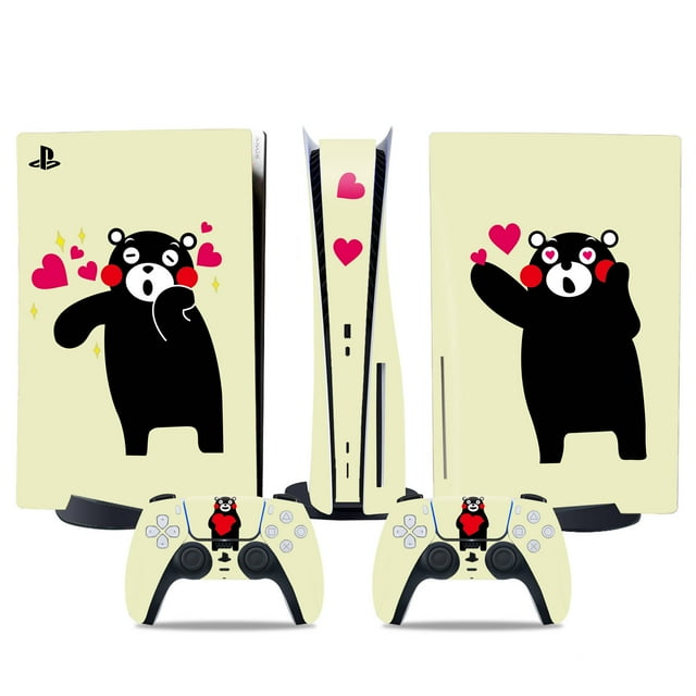 PS5 optical drive version sticker, cool PS5 skin,controller handle,for PS5 console and controller,Adorable Sticker,Cute skin,Cartoon anime,Kumamon