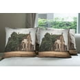 thumbnail image 6 of Ambesonne Rustic Throw Pillow Cover 4 Pack, House Rural Ivy, 18", Beige Green, 6 of 7