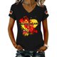 thumbnail image 1 of Women's Germany Football Graphic T-Shirt, V-Neck Casual Letter Print T-Shirt, Fashion Short Sleeve Graphic Tee, Summer Daily Lightweight Tops for Soccer Tournament 2026 Black Size: L, 1 of 4