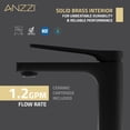 thumbnail image 2 of ANZZI Single Handle Single Hole Bathroom Faucet With Pop-up Drain in Matte Black & Chrome, 2 of 8