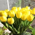 thumbnail image 4 of 5 Uds Flores Artificiales Cateissary Tulipanes de Tacto Real Decoración de Fiesta Kits Amarillo, 4 of 6