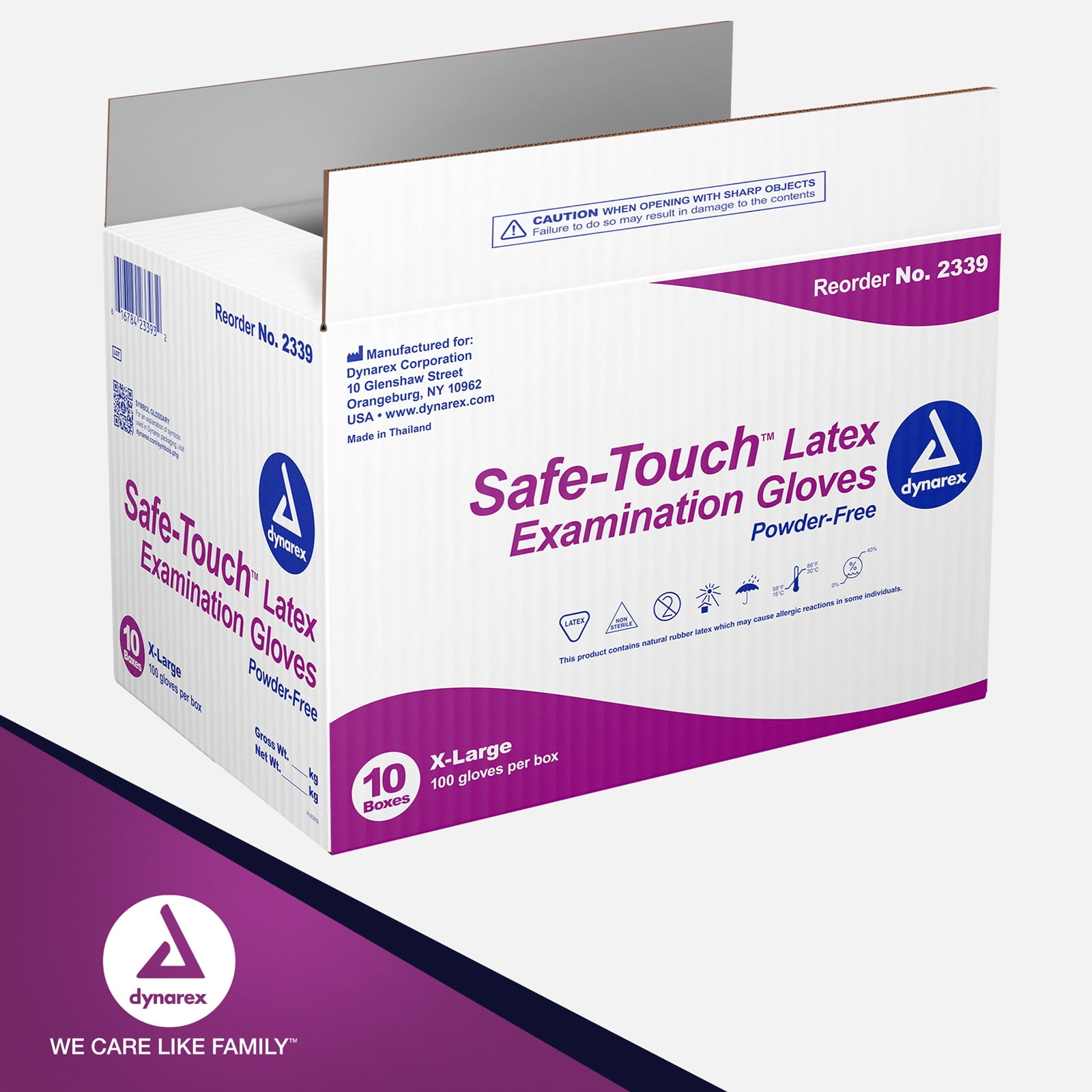 Dynarex Safe-Touch Disposable Latex Exam Gloves, Powder-Free for Healthcare, Industrial, Salons/Spas, and Food Prep, Bisque Color, Size XL, 1 Case of 1000 Gloves (10 boxes, 100 gloves per box)