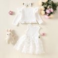 thumbnail image 5 of Mnyotv Baby Girl Clothes Toddlers Sleeveless Floral Tutu Dress with Long Sleeve Cardigan and Headband Fall Summer Outfit Size 18-24Months, 5 of 6