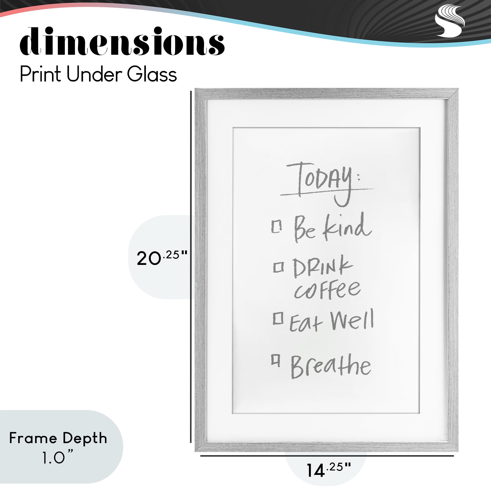 Stupell Industries Simple Today's Checklist Gray Framed Print Under Glass, design by SD Graphics Studio