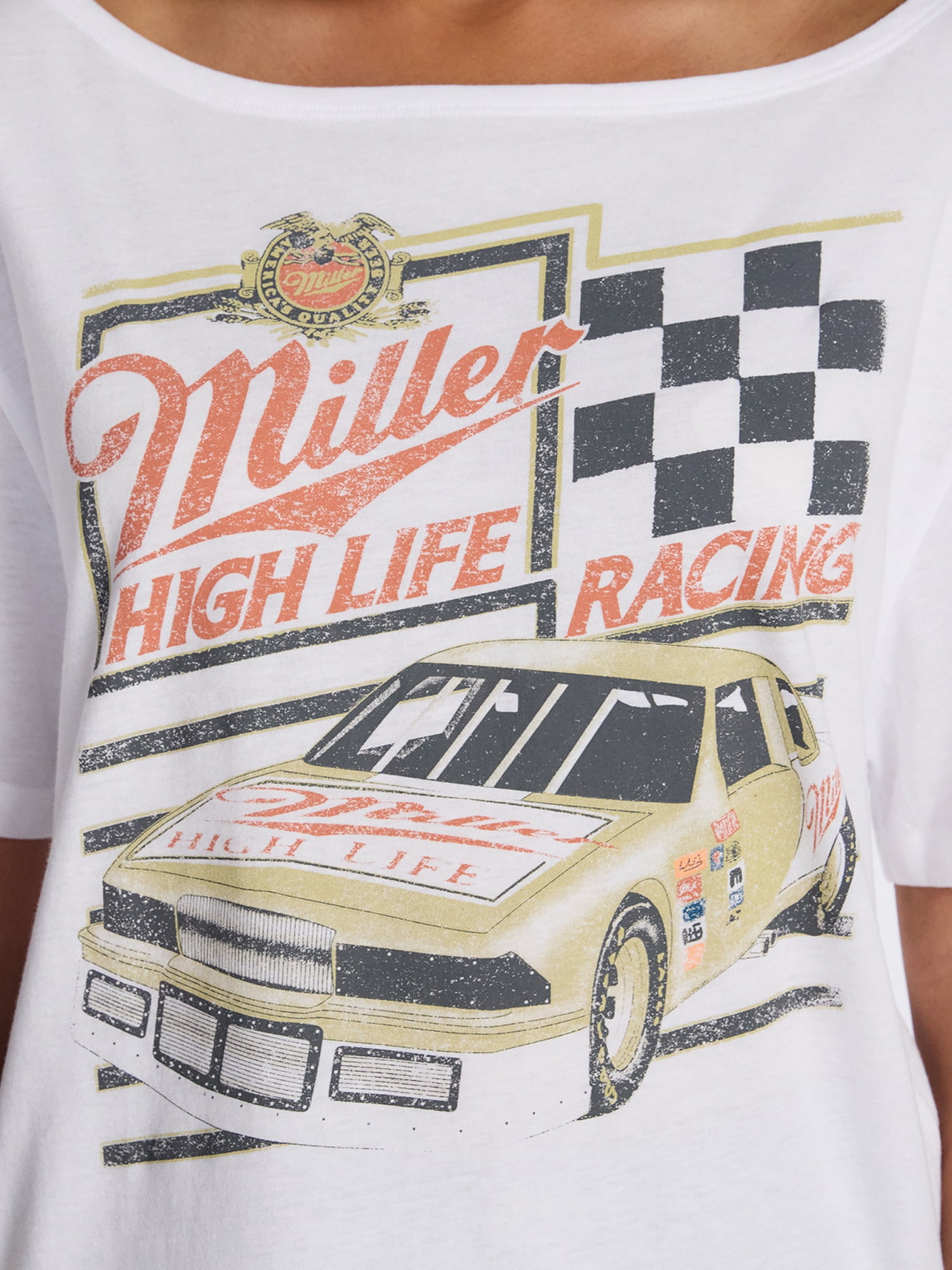 Miller High Life Women's Off the Shoulder Graphic Tee, Sizes XXS-XXL
