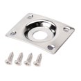 thumbnail image 1 of Miangastore Square Curved Guitar Jack Plate Indented 1/4 Inch Guitar Pickup Output Input Jack Socket Plate Metal Jack Plate With Screws for Electric Guitar Bass (Silver), 1 of 8