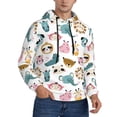 thumbnail image 2 of Fotbe Men's Hoodie with Cartoon Animals Pattern - Kangaroo Pocket Pullover Hooded Sweatshirt, Perfect for Daily Wear, Travel, and Home-X-Large, 2 of 7