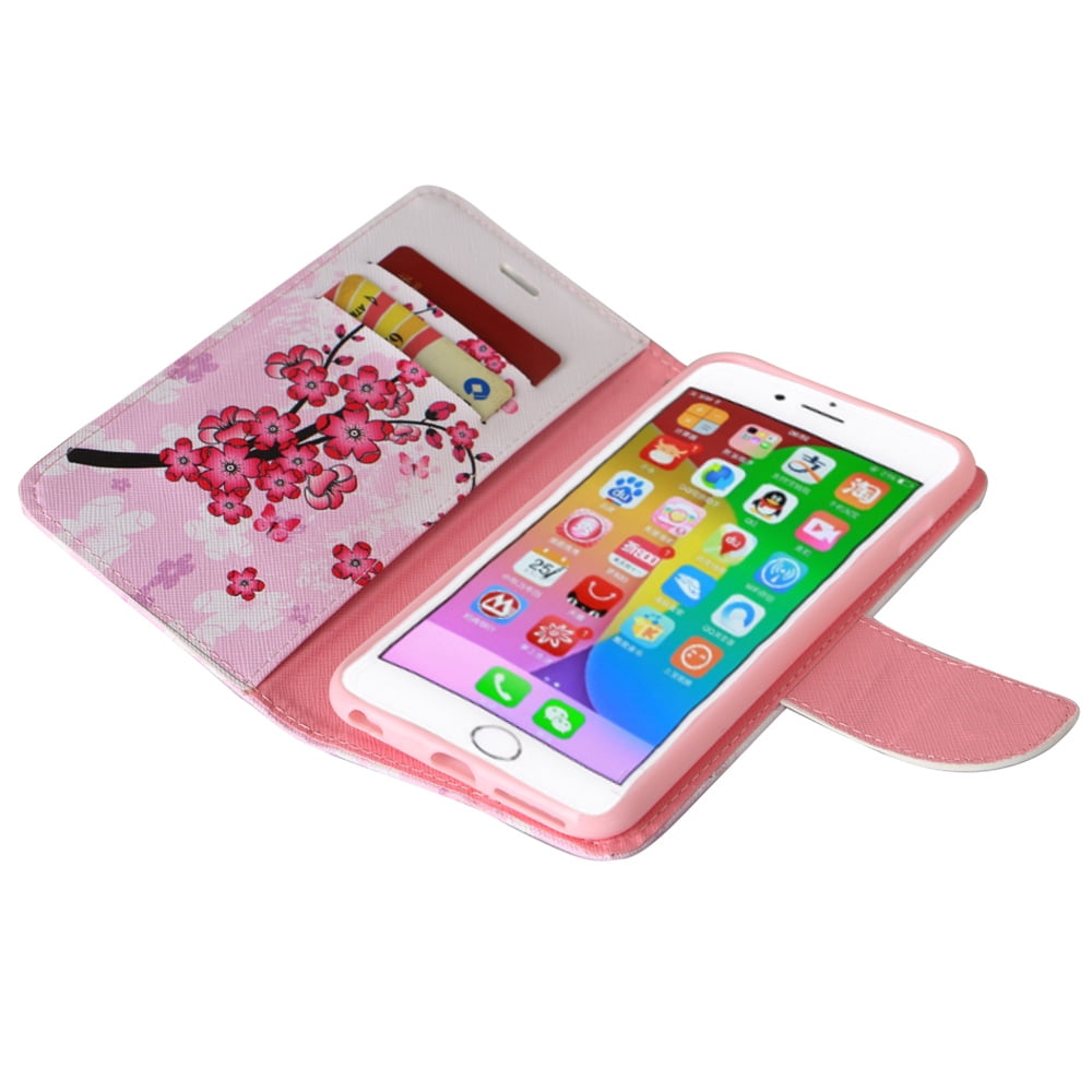 Vegan Leather Folio Phone Stand Case With Magnetic Closure For iPhone 6 or 6s