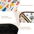thumbnail image 5 of FORMRS Makeup Bag Travel Cosmetic Organizer for Women Fold Flat Zipper Pouch with Handle, Beige Geometric, 5 of 8