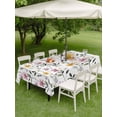 thumbnail image 3 of Outdoor Tablecloth with Umbrella Hole and Zipper, Botanical Floral Rectangle Table Cloth 54x80 Inch Waterproof Tablecloth, Watercolor Flower Leaves Branches Picnic Table Cover for Patio Camping, 3 of 7