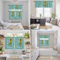 thumbnail image 6 of Turquoise Sunshine Sunflower Kitchen Curtains Sets for Windows 24 Inch Length, Pastoral Bees Farmhouse Floral Rod Pocket Window Treatments Tier Curtains and Valances Set for Bedroom/Bathroom, 6 of 8