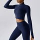 thumbnail image 3 of Camisa de Yoga de manga larga de secado rápido para mujer, camisa de Yoga para Fitness con cremallera, Top de realce cálido para gimnasio, ropa deportiva, abrigo para correr y Yoga, 3 of 4