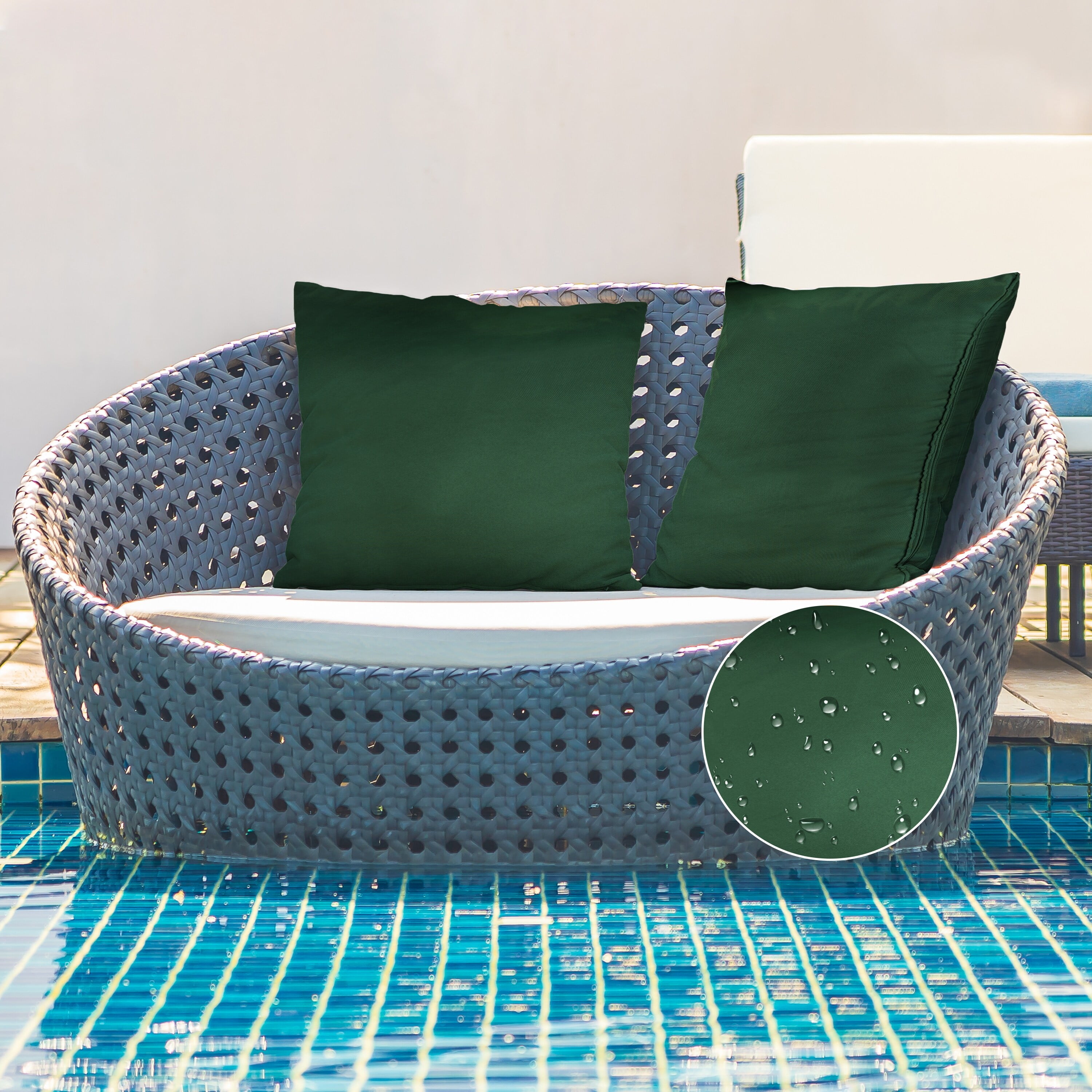 A1HC Outdoor Waterproof Pillow Covers 18x18 Inch, Pack of 2, Timber Green – Luxurious Decorative Throw Pillow Covers for Garden, Sofa & Chairs