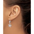 thumbnail image 3 of Sterling Silver Polished Starfish Leverback Earrings (33.92 X 13.44) Made In United States qe15567, 3 of 5