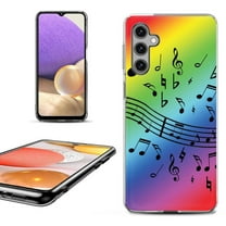 OneToughShield ® Shockproof Phone Case Compatible with Samsung Galaxy A15 5G - Music Notes / Rainbow