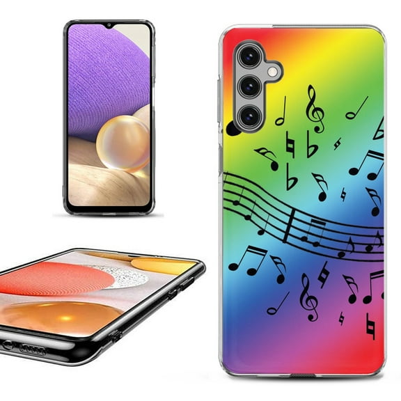 OneToughShield ® for Samsung Galaxy A14 5G Phone Case, Fashion Cover Case - Music Notes / Rainbow