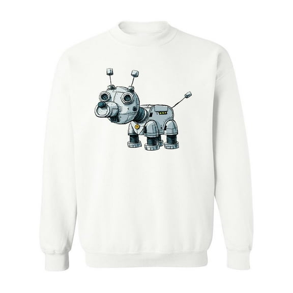 Metallic Dog Robot Sweatshirt Men -Image by Shutterstock, Male 4X-Large