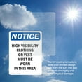 thumbnail image 6 of (2 Pack) High Visibility Clothing Or Vest OSHA Notice Sign 10 Inch X 14 Inch Vinyl Label Decal Sticker Weather Resistant, UV Protected for Workplace, Business, and Construction Site,, 6 of 7