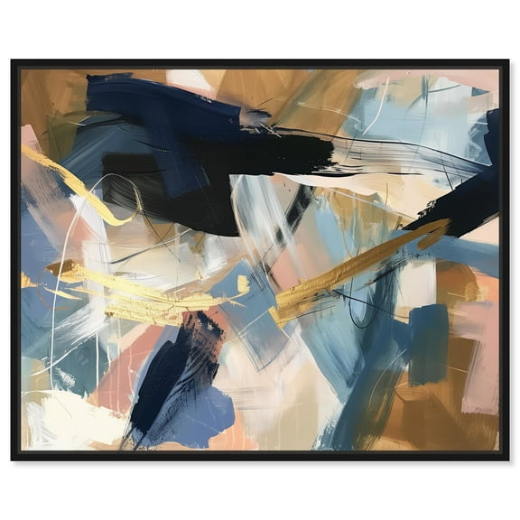 Former Transition Boho Elegant Abstract Canvas Wall Art by Art Remedy, Black Floater Frame, 20"x16"