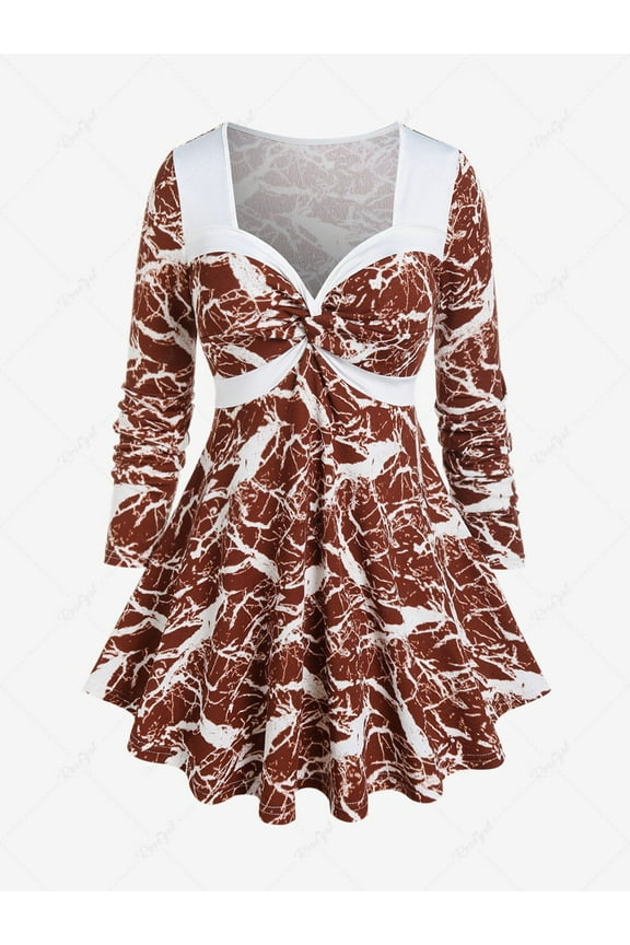 Plus Size Butterfly Print Cold Shoulder T Shirt