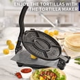 thumbnail image 5 of ARC Tortilla Press 10.4" Include 100 Pcs Parchment Paper, Cast Iron Tortilla Maker, Black Gray, 5 of 5