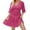 Hot Pink, variant on Women's Vacation Beach Cover Up, Solid Color See Through Bikini Cover with Ruffled Hem and Adjustable Drawstring, Sheer Sun Protection Shirt for Resort Wear Black A