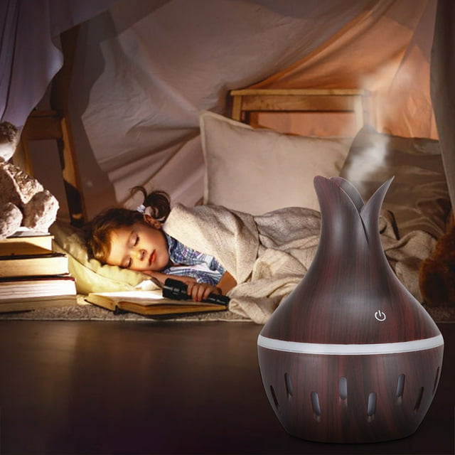 Leutsin Clearance Deals,300ml LED Oil Diffuser Humidifier Aromatherapy Wood Grain Vase Aroma
