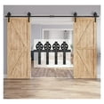 thumbnail image 2 of Heavy Duty Sliding Barn Door Hardware Kit With Big-Rollers 8-20FT Black Steel Track Roller Set For Two Door Smoothly ,Long Lasting, 2 of 6