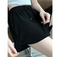 thumbnail image 4 of Womens Sport Shorts Summer Casual Pleated Jersey Short Drawstring Elastic Waist Short Pants Trendy Beach Holiday Wear, 4 of 4