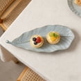 thumbnail image 4 of Ceramic Serving Tray Creative CeramicLeaf Shaped Long Platter Oblong Serving Tray For Pastries Breakfast Desserts Elegant Tableware For Home Entertaining Hostess Gift, 4 of 4