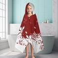 thumbnail image 6 of Red Christmas Snowflake Pattern Hooded Bath Towel，60"x35" for Ages 3 To 12 Kids, Quick Dry Lightweight Soft Microfiber Hood Beach Towel Cover Up for Kids, 6 of 7