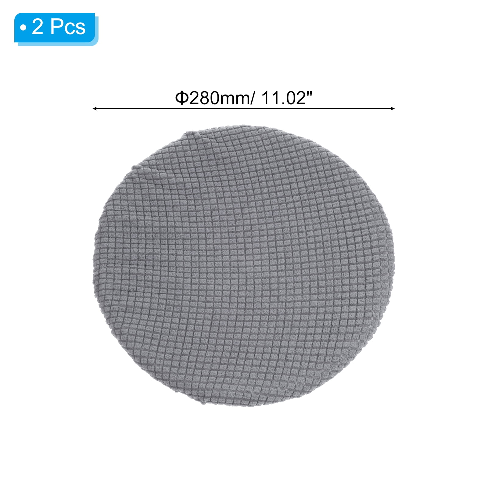 Unique Bargains Round Bar Stool Covers Washable Elastic Kitchen Living Room Cushion Cover Light Gray