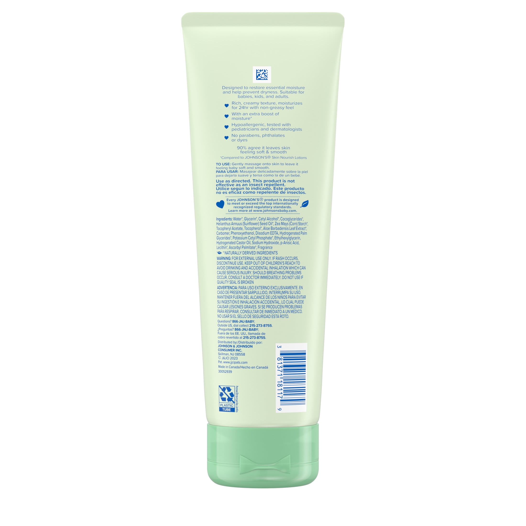 Johnson's Skin Nourish Creamy Oil + Aloe Scent & Vitamin E, 8 fl. oz