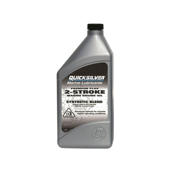 Quicksilver 858026Q01 Premium Plus 2-Stroke Marine Engine Oil Synthetic Blend, 32 Oz.