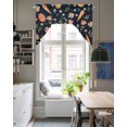 thumbnail image 4 of Easter Eggs Swag Valances for Windows, Small Curtains Drapes, Carrots Spring Daisy Botanical Rustic Dark Blue Kitchen Window Curtains Over Sink Window Treatment Valance for Bedroom/Bathroom 56"x36", 4 of 5