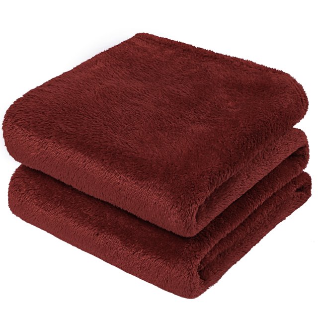 Fleece Bed Blanket King Size, Soft Warm Teddy Sherpa Blanket, Lightweight Plush Microfiber Fleece Shaggy Throw Blanket for Sofa Couch Bed (90" x 108", Maroon Red) Unique Bargains Manta