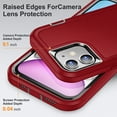 thumbnail image 4 of SaniMore for iPhone 11 6.1" 2019 Hybird Case, Rugged PC Back Shockproof TPU Shell Metal Hidden Kicksatnd Drop Resistant Anti-slip Heavy Duty Protective Case for iPhone 11, Red+Black, 4 of 8