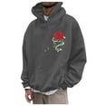 thumbnail image 1 of OJinShaWanO Chandail à Capuche Rouge Mode Décontractée Sports Imprimé Rose Chandail à Manches Longues, 1 of 4