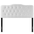 thumbnail image 3 of Contemporary Modern Urban Designer Bedroom King Size Tufted Headboard, Velvet Fabric, White, 3 of 4
