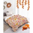 thumbnail image 4 of Fall Orange Red Maple Leaf Cone Farmhouse Flannel Blanket for Bed,Travel and Camping, Super Soft Cozy Blanket for All Seasons 40"x50", 4 of 6