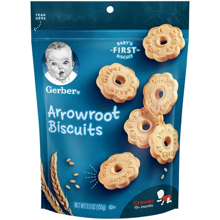 Gerber Arrowroot Biscuits, 5.5 oz. Pouch (Pack of
