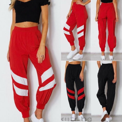 red baggy joggers