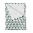 thumbnail image 2 of Abstract Soft Flannel Fleece Blanket, Curvy Different Sized Lines Bold Stripes Ocean Waves Inspired Pattern, Cozy Plush for Indoor and Outdoor Use, 70" x 90", Pale Sage Green White, by Ambesonne, 2 of 5