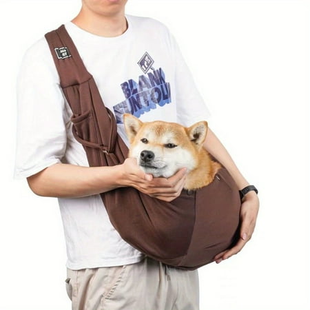 Portable Pet Sling Carrier - Adjustable Strap  Large Capacity Dog Bag for Easy Travel and Comfortable Carrying