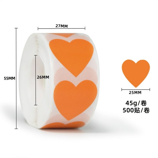 EARKITY Valentines Sticker Sticker Décoration Autocollant Ruban 500 par Rouleau