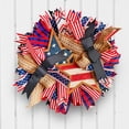 thumbnail image 6 of 4th of July Wreath Decoration 15.8" Summer Wreaths Patriotic Burlap Red White Blue American Flag Wreath for Front Door Independence Day Outdoor indoor United States Independence Day, 6 of 7