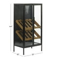 thumbnail image 4 of DecMode 21" x 40" Black Metal 10 Bottle Standing Wine Rack with Wine Glass Holders and Wood Accents, 1-Piece, 4 of 11