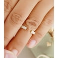 thumbnail image 5 of Jewelerix 14K Gold Vermeil Open Ring for Women, Engagement Cuff Band with Oval Stones, Dainty Stackable Ring Wedding Proposal Jewelry, 5 of 6