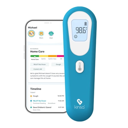 Kinsa Quick Scan Non-Contact Smart Thermometer for Fever, Smartphone App